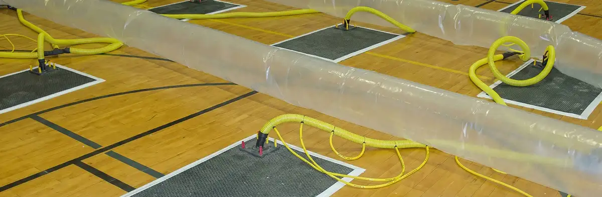 water clean up drying system set up to remove moisture and prevent further damage in Chicago, IL